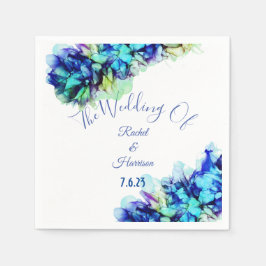 Moderne Abstrakte Blue Aquamarin & Türkise Wedding Serviette