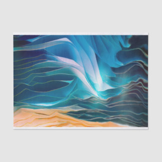Moderne Abstrakte Blue Beach Wave Seidenpapier