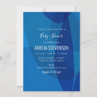 Moderne Abstrakte Blue Script Typografie Baby Show