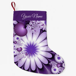 Moderne Abstrakte Blume & Herz Fraktal Kunstname Kleiner Weihnachtsstrumpf