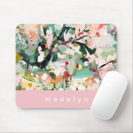 Moderne abstrakte Blumen Botanik Mousepad