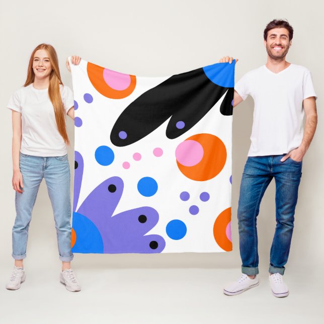 Moderne Abstrakte Blumen Fleecedecke (Beispiel)