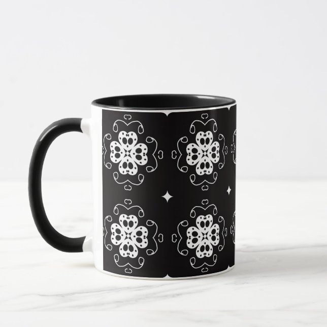 moderne abstrakte Blumen Kaffeetasse (Links)