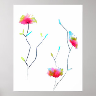 Moderne Abstrakte Blumenart Blume Aquarell Poster