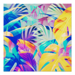 Moderne Abstrakte Blumenfarbe Poster