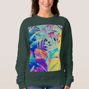 Moderne Abstrakte Blumenfarbe Sweatshirt