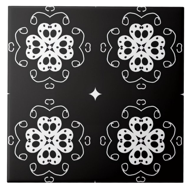 moderne abstrakte Blumenfliese Fliese (Vorderseite)