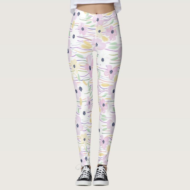 Moderne abstrakte Blumengeometrie (6) Leggings (Vorderseite)