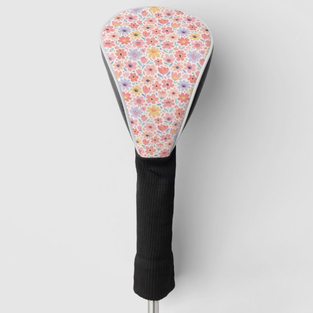 Moderne abstrakte Blumengestaltung Golf Headcover (Vorderseite)