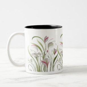 Moderne Abstrakte Blumenharmonie - Elegantes Zwei- Zweifarbige Tasse