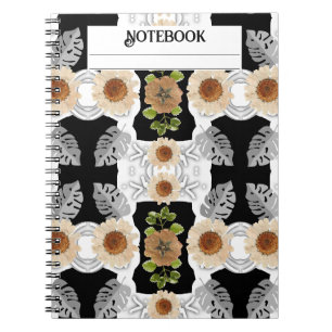 Moderne abstrakte Blumenkunst Notizblock