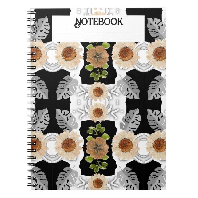 Moderne abstrakte Blumenkunst Notizblock (Vorderseite)