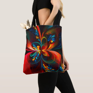 Moderne Abstrakte Blumenkunst Orange Blaues Muster