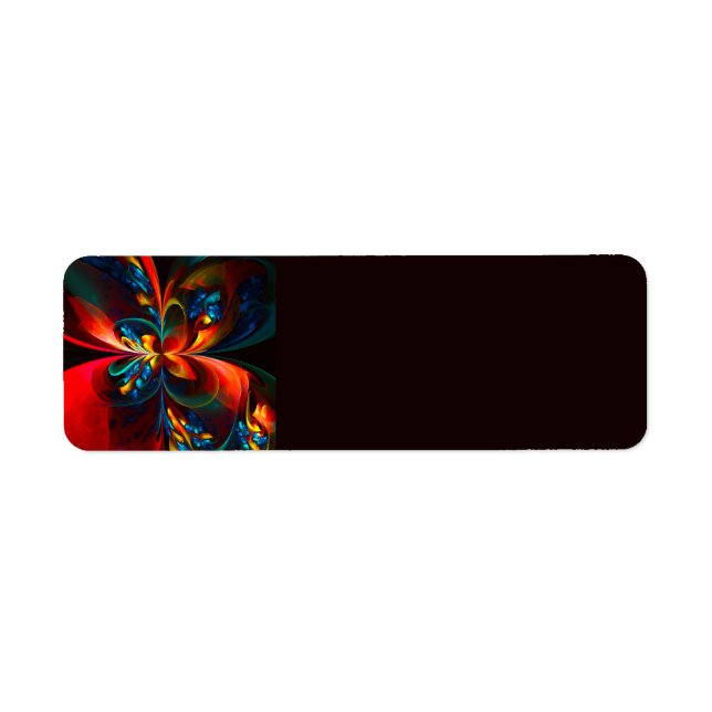 Moderne Abstrakte Blumenkunst Orange Blaues Muster (Vorne)