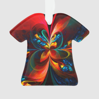 Moderne Abstrakte Blumenkunst Orange Blaues Muster Ornament
