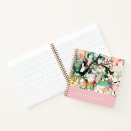 Moderne abstrakte Blumenkunst personalisiert Notizbuch