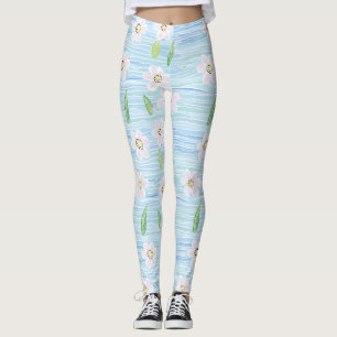 Moderne abstrakte Blumenlinienmuster (10) Leggings