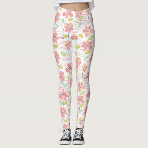 Moderne abstrakte Blumenlinienmuster (3) Leggings