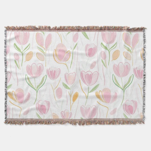 Moderne abstrakte Blumenlinienstruktur (5) Decke (Vorderseite)