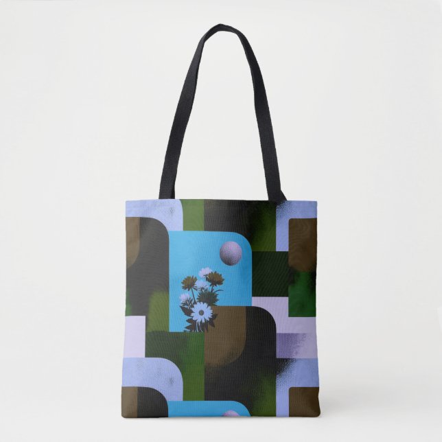 Moderne abstrakte Blumenmuster-Tasche (Vorderseite)