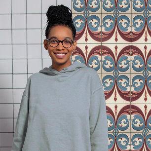 Moderne Abstrakte Blumensymmetrie Mitte des Jahrhu Fliese