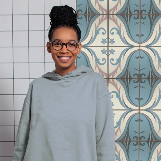 Moderne Abstrakte Blumensymmetrie Mitte des Jahrhu Fliese (Von Creator hochgeladen)