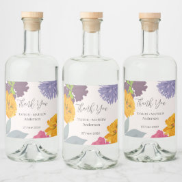 Moderne Abstrakte Blumenzellennamen Alkoholflaschenetikett