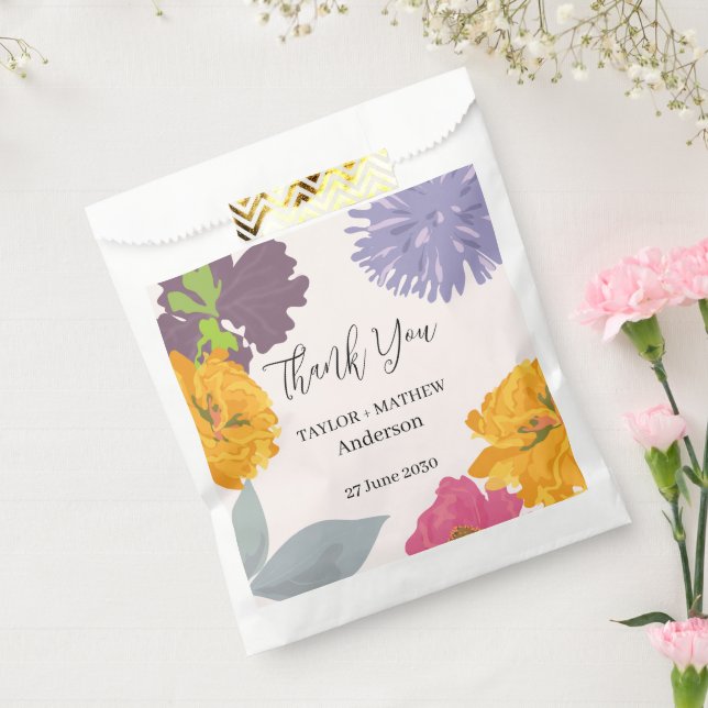 Moderne Abstrakte Blumenzellennamen Geschenktütchen (Versiegelt)