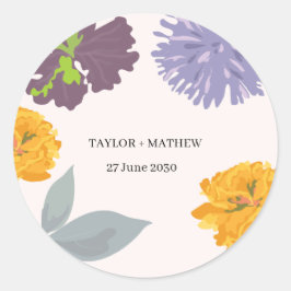 Moderne Abstrakte Blumenzellennamen Runder Aufkleber