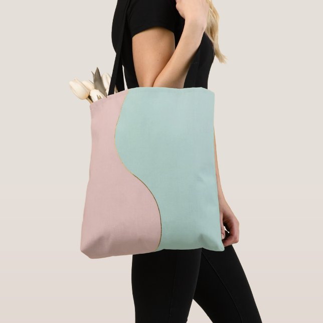Moderne Abstrakte Blush Pink Mint Kollektion (Von Nahem)
