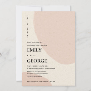 MODERNE ABSTRAKTE BLUSH PINK VERLOBUNG INVITE DANKESKARTE