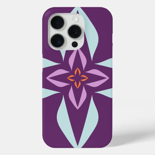 Moderne Abstrakte Blüten Lila und orange Case-Mate iPhone Hülle (Rückseite)