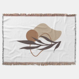 Moderne Abstrakte Boho Pflanze Art Decke