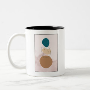 Moderne Abstrakte Boho-Tasse - Minimalistischer ne Zweifarbige Tasse