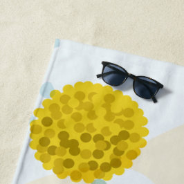 Moderne abstrakte botanische gelbe Billy-Button-Bl Strandtuch