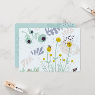 Moderne abstrakte botanische gelbe Billy-Button Einladung