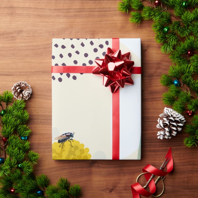 Moderne Abstrakte Botanische Gelbe Billy-Knöpfe Geschenkpapier (Feiertagsgeschenk)