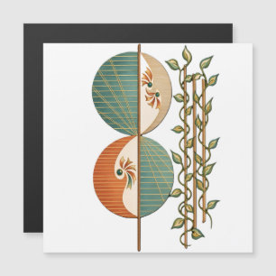 Moderne abstrakte botanische Kunst, Minimalist Ci Magnetkarte
