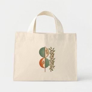 Moderne abstrakte botanische Kunst, Minimalist Ci Mini Stoffbeutel