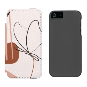 Moderne abstrakte botanische Laptoptasche, Minimal Incipio Watson™ iPhone 5 Geldbörsen Hülle