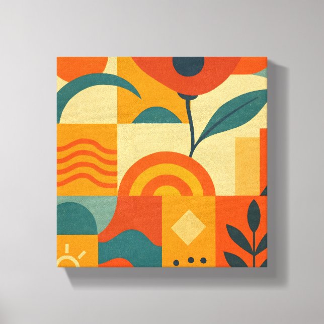 Moderne abstrakte botanische Wandkunst Leinwanddruck (Vorderseite)