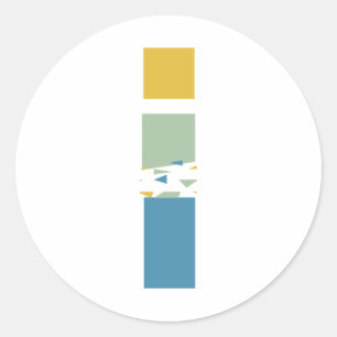 Moderne abstrakte Buchstabe I Monogramm personalis Runder Aufkleber