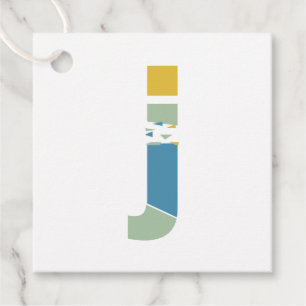 Moderne abstrakte Buchstabe J Monogramm personalis Geschenkanhänger