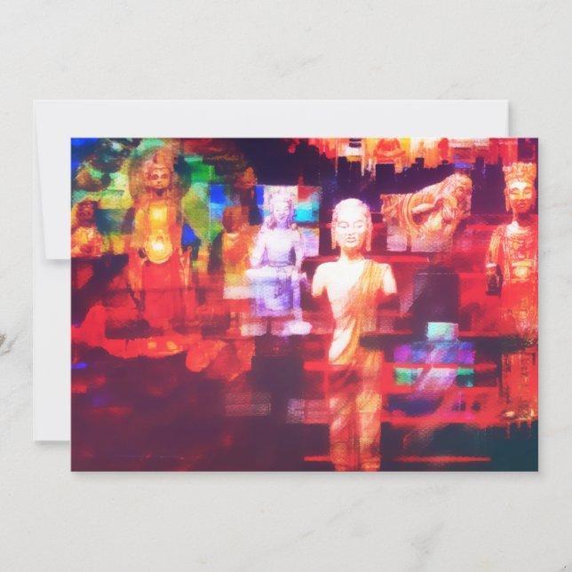 Moderne Abstrakte Buddha Meditation Kunst Feiertagskarte (Vorderseite)