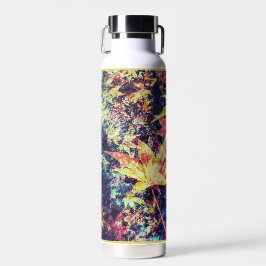 Moderne abstrakte bunte Herbstblätter Trinkflasche
