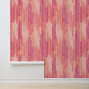 Moderne Abstrakte Chalky-Linien, Rosa, Korallen, P Tapete