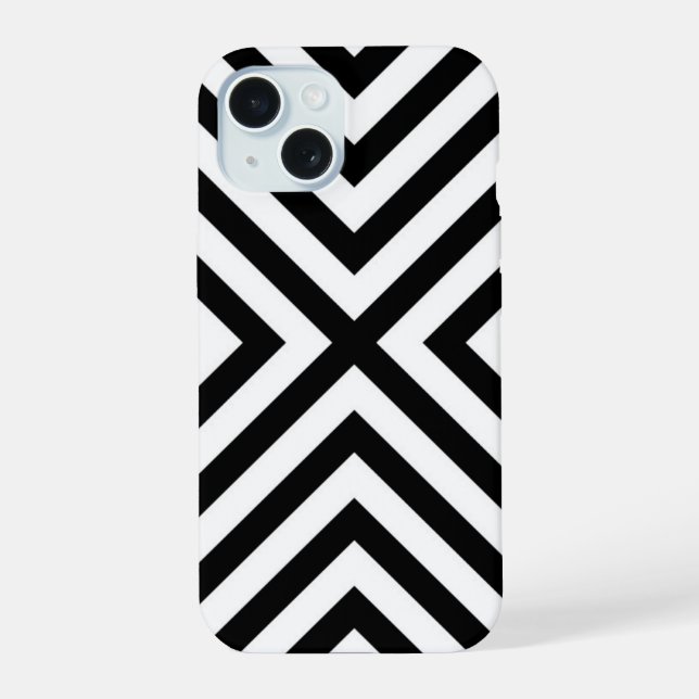 Moderne abstrakte Chevron-Muster iPhone 15 Hülle (Rückseite)
