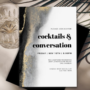 Moderne abstrakte Cocktails- und Konversationspart Einladung