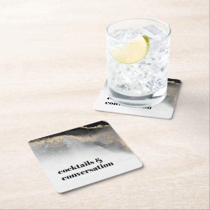 Moderne Abstrakte Cocktails und Party für Konversa Rechteckiger Pappuntersetzer