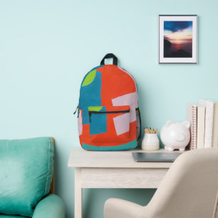 Moderne abstrakte Colorblock-Geometrie-Rucksack Bedruckter Rucksack